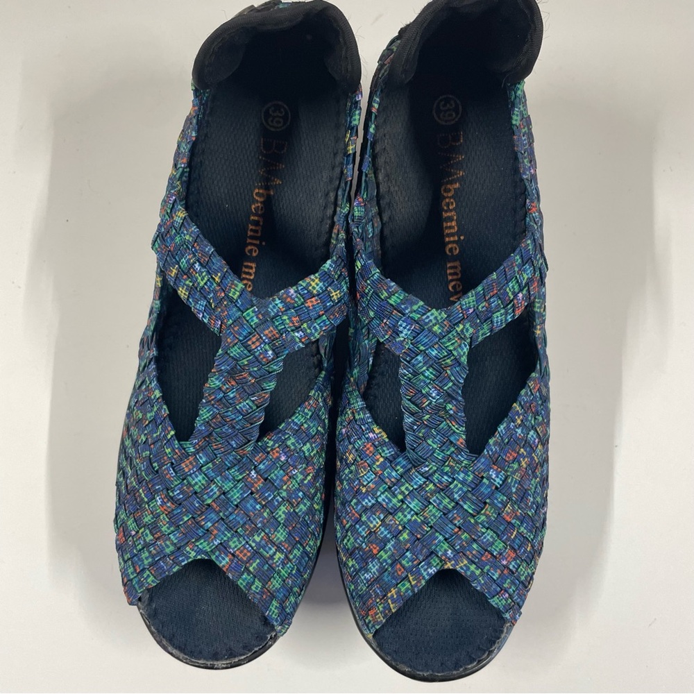 Bernie Mev Multicolored Woven peep Toe Mary Jane Platform Shoes EU Size 39 - Picture 3 of 9
